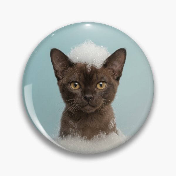 Item preview, Baby Burmese Cat Bubble Bath Cute Nursery Bathroom Art designed and sold by LazyOwlStore.