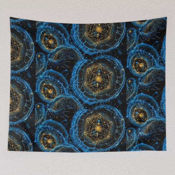 Item preview, Bioluminescent Jellyfish Metatron's Cube Sacred Geometry | Microcosmos designed and sold by monkeybusiness.pt.