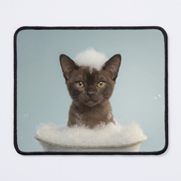 Item preview, Baby Burmese Cat Bubble Bath Cute Nursery Bathroom Art designed and sold by LazyOwlStore.
