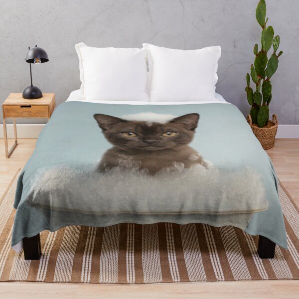 Item preview, Baby Burmese Cat Bubble Bath Cute Nursery Bathroom Art designed and sold by LazyOwlStore.