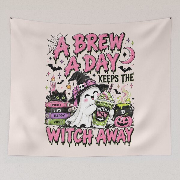 Item preview, A Brew a Day Keeps the Witch Away, Funny Halloween Coffee Quote, Witches Brew, Witchy Fall Aesthetic, Spooky Coffee Lover Gift designed and sold by Quiajia.