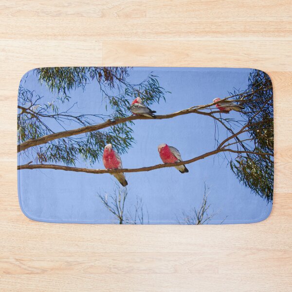 Item preview, Galah Cockatoos on Eucalyptus Branch - Rose and Azure - Fine Art Print designed and sold by MinzMarchStudio.