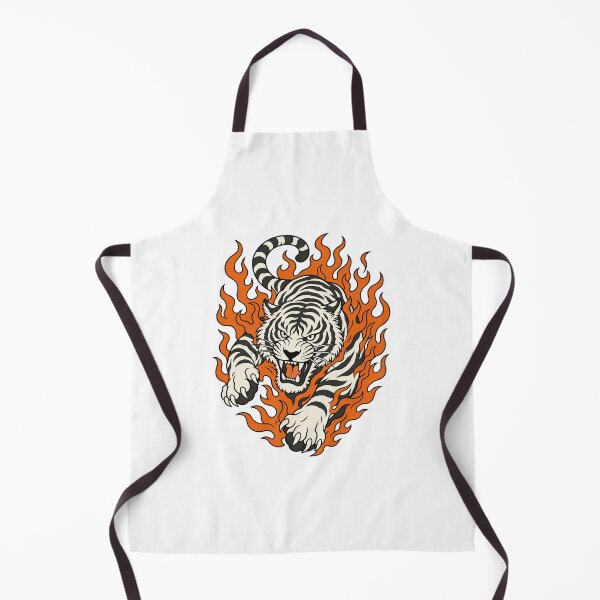 Item preview, Roaring Tiger Through Flames - Flash Tattoo Design designed and sold by ElKesslassy Daniel.