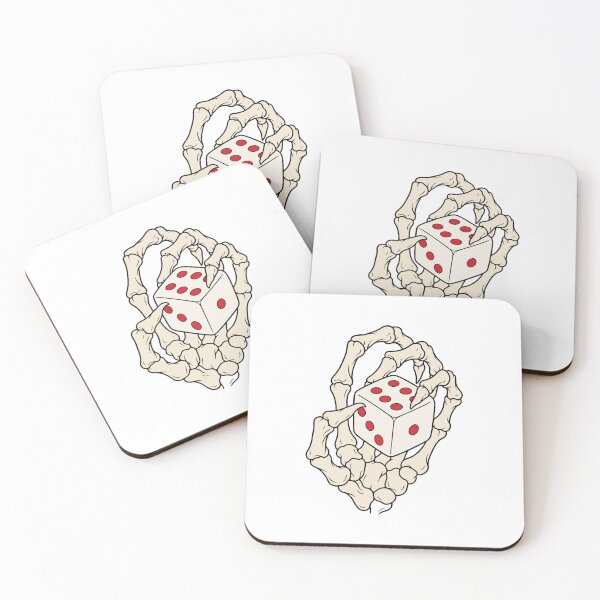Item preview, Skeletal Hand Holding Dice - Tattoo Style Design designed and sold by ElKesslassy Daniel.