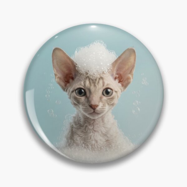 Artikelvorschau, Baby Cornish Rex Schaumbad, süße Kinderzimmer-Badezimmerkunst entworfen und verkauft von LazyOwlStore.