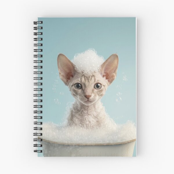 Item preview, Baby Cornish Rex Bubble Bath Cute Nursery Bathroom Art designed and sold by LazyOwlStore.