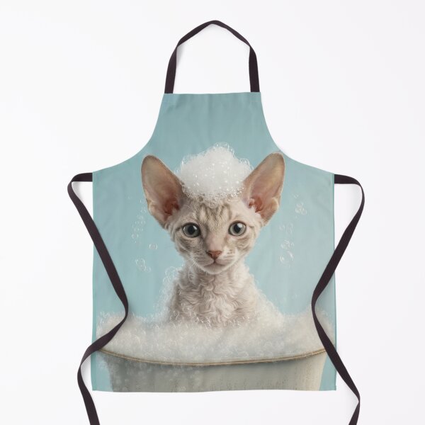 Item preview, Baby Cornish Rex Bubble Bath Cute Nursery Bathroom Art designed and sold by LazyOwlStore.
