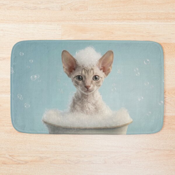 Item preview, Baby Cornish Rex Bubble Bath Cute Nursery Bathroom Art designed and sold by LazyOwlStore.