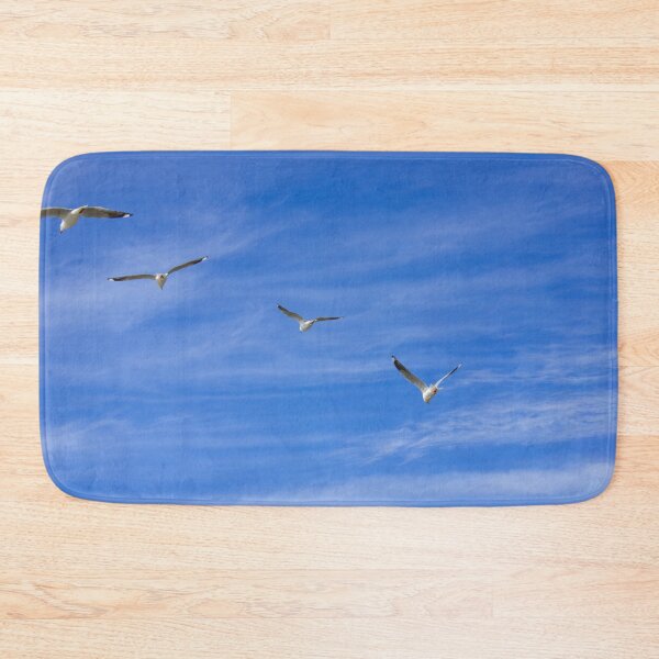Item preview, Silver Gulls - Sea Gulls in Flight Skyward - Coastal Horizon - Fine Art Print designed and sold by MinzMarchStudio.