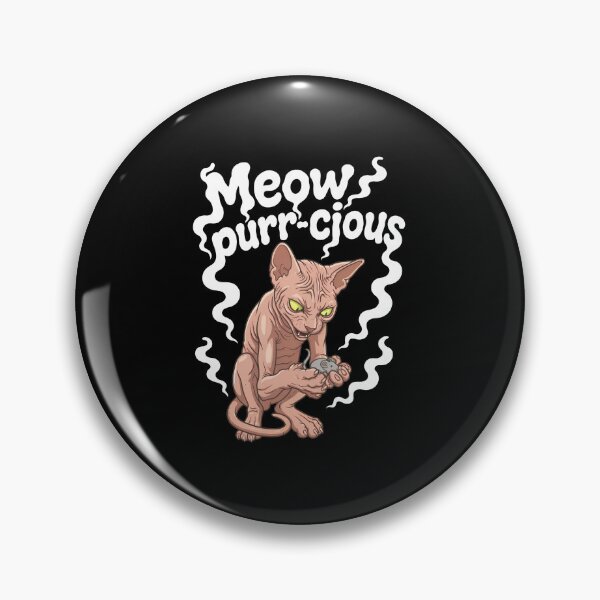 Item preview, Meow Purr-cious Sphynx Cat with Mouse Funny Design designed and sold by OlyvieArt.