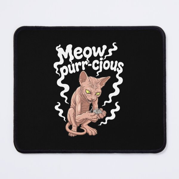 Item preview, Meow Purr-cious Sphynx Cat with Mouse Funny Design designed and sold by OlyvieArt.
