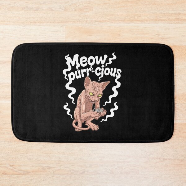 Item preview, Meow Purr-cious Sphynx Cat with Mouse Funny Design designed and sold by OlyvieArt.