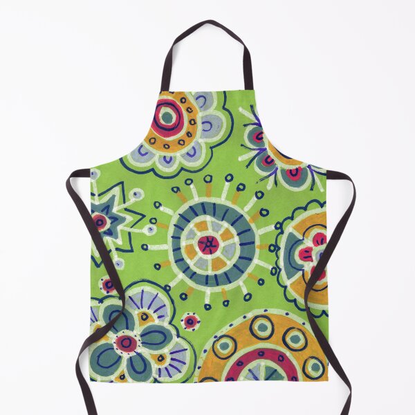 Item preview, Boho Folk Flowers on Green — Mandala Print designed and sold by Fani*.