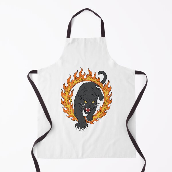 Item preview, Dark Panther Leaping Through Fire Ring - Tattoo Style Design designed and sold by ElKesslassy Daniel.