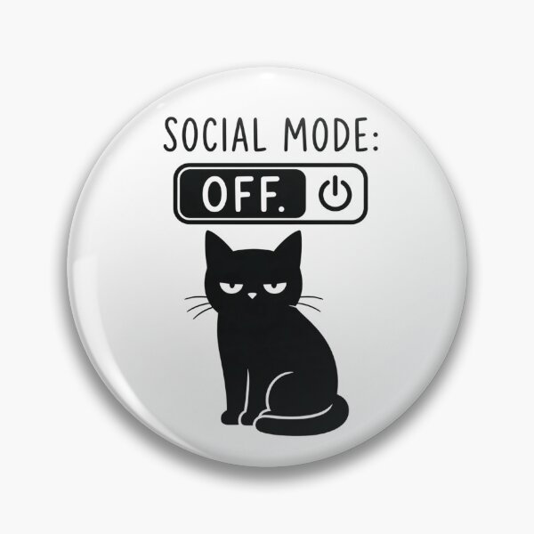 Item preview, Introverted cat – Social Mode Off designed and sold by filou designs.