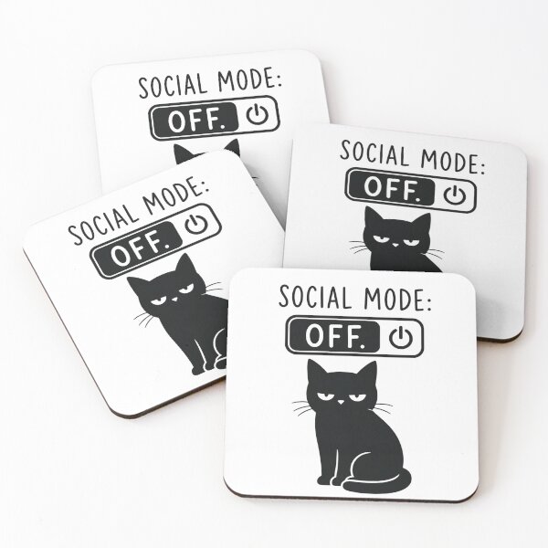 Item preview, Introverted cat – Social Mode Off designed and sold by filou designs.