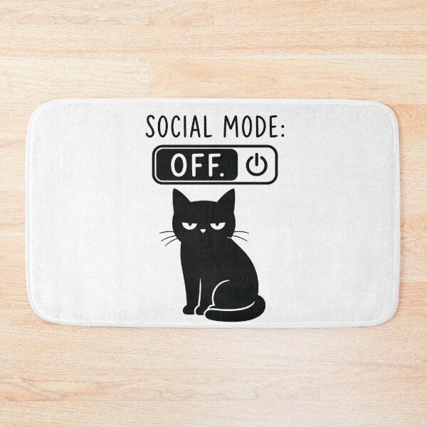 Item preview, Introverted cat – Social Mode Off designed and sold by filou designs.