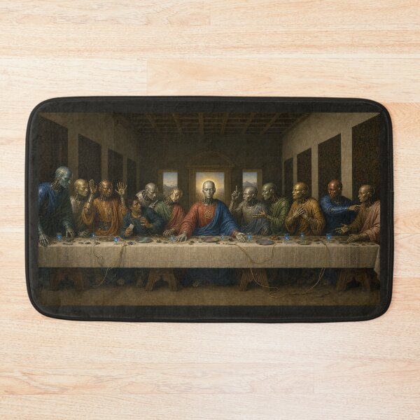 Item preview, The Last Supper of AI Cyberpunk Renaissance Wall Art designed and sold by DMarquiseArt.
