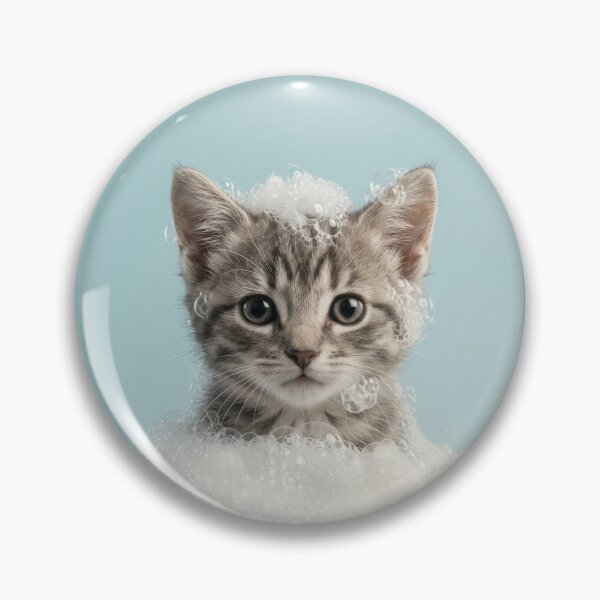 Item preview, Baby Domestic Shorthair Bubble Bath Cute Nursery Bathroom designed and sold by LazyOwlStore.
