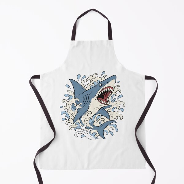 Item preview, Shark With Ocean Waves - Tattoo Style Design designed and sold by ElKesslassy Daniel.