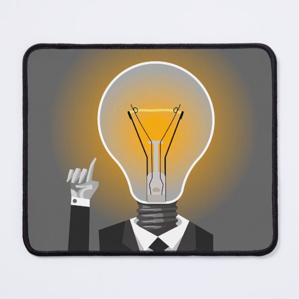 Item preview, man in suit with a light bulb head having an idea designed and sold by matintheworld ( delcarmat ).