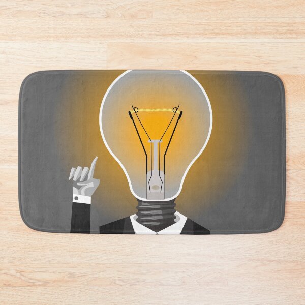 Item preview, man in suit with a light bulb head having an idea designed and sold by matintheworld ( delcarmat ).