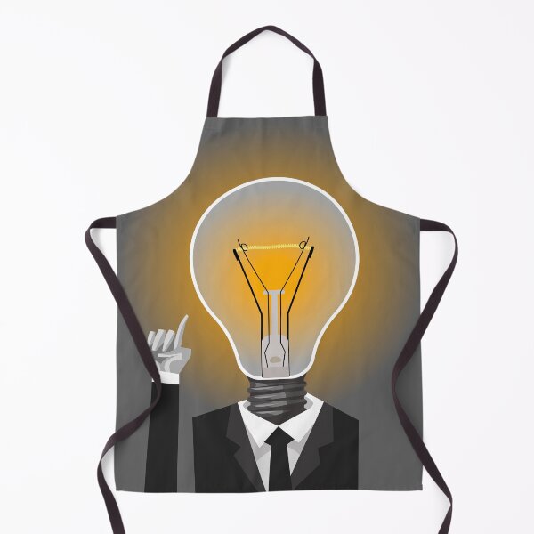 Item preview, man in suit with a light bulb head having an idea designed and sold by matintheworld ( delcarmat ).