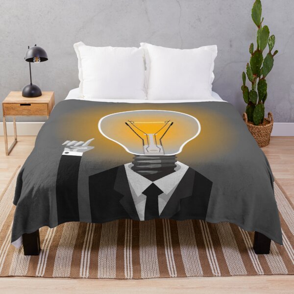 Item preview, man in suit with a light bulb head having an idea designed and sold by matintheworld ( delcarmat ).
