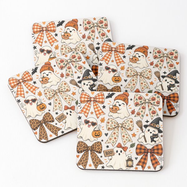 Item preview, Coquette Fall Ghost Bow, Floral Autumn Pumpkin, Striped Pumpkin, Gingham and Leopard Print, Pumpkin Spice, Cute Thanksgiving Gift designed and sold by Quiajia.