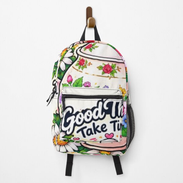 Item preview, Floral Teapot Good Things Take Time designed and sold by Hari Arts.