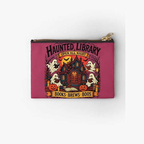 Item preview, Haunted Library Open All Night, Books, Brews Boos designed and sold by legendaryskins.