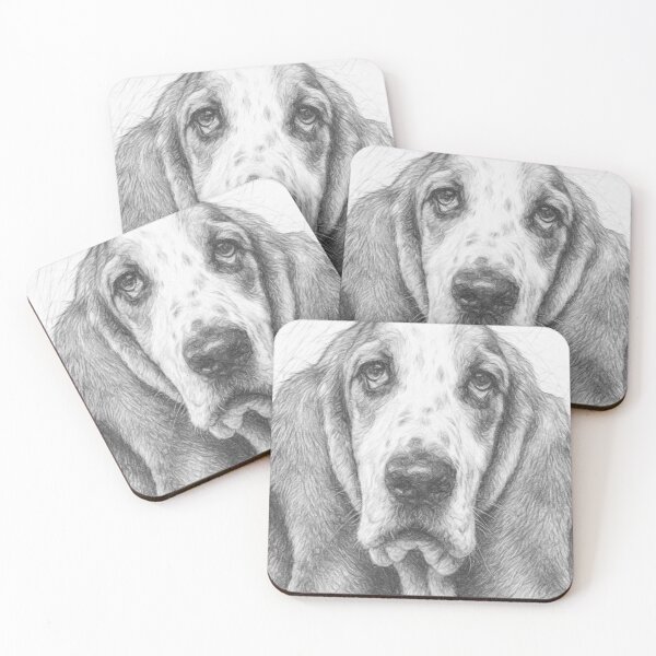 Item preview, Basset Hound Dog Graphite Pencil Sketch Portrait Artwork designed and sold by Leon Woods Pencil Art.