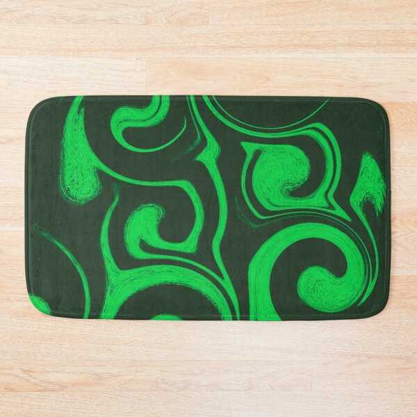 Item preview, Emerald Liquid Marble and Neon Green Scrolls Pattern designed and sold by CaramelCo.