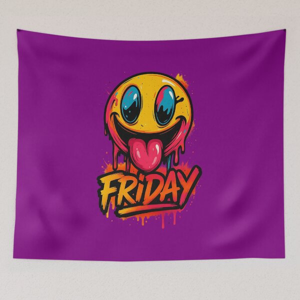 Item preview, Melting Smiley Face Friday Vibe designed and sold by MarCinu Art.
