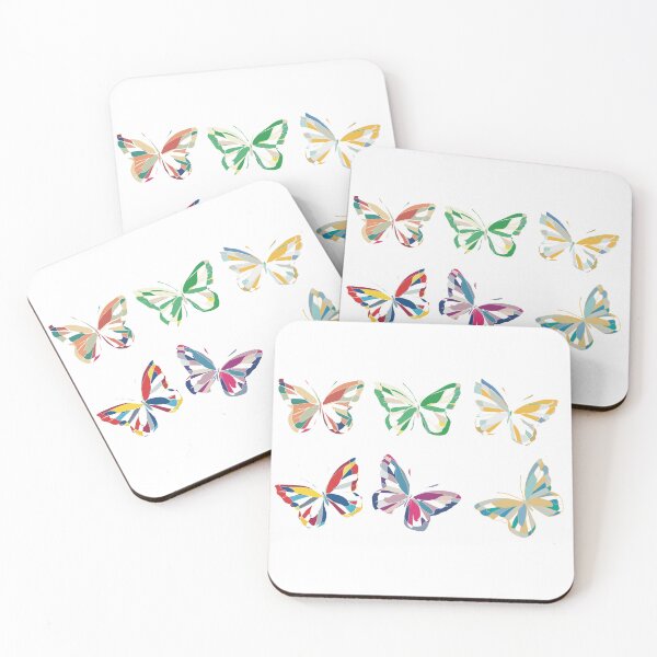 Item preview, Butterfly Set of Six - Colourful Geometric Nature Art designed and sold by iampaulmorris.