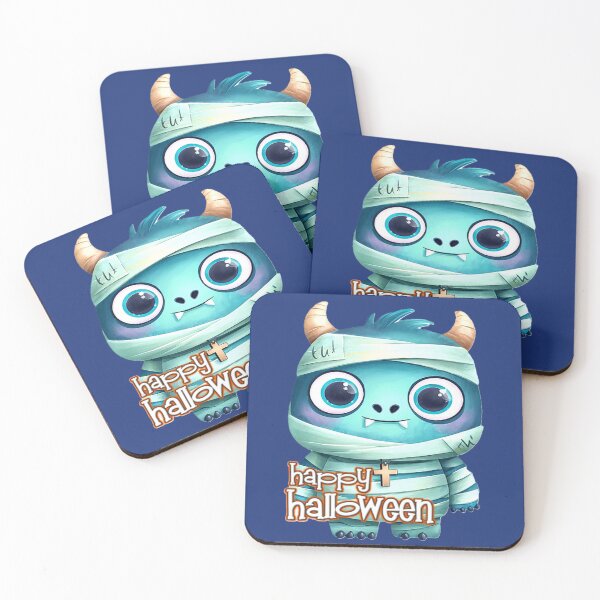 Item preview, happy halloween mini monster mummy colorful monster typographic design designed and sold by SmashingDeals.