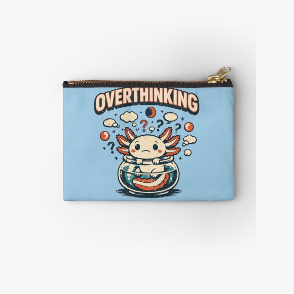Item preview, Overthinking – Whimsical Axolotl Illustration designed and sold by Dogandesighn.