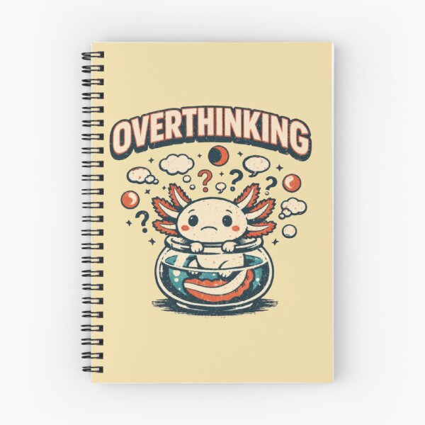 Item preview, Overthinking – Whimsical Axolotl Illustration designed and sold by Dogandesighn.