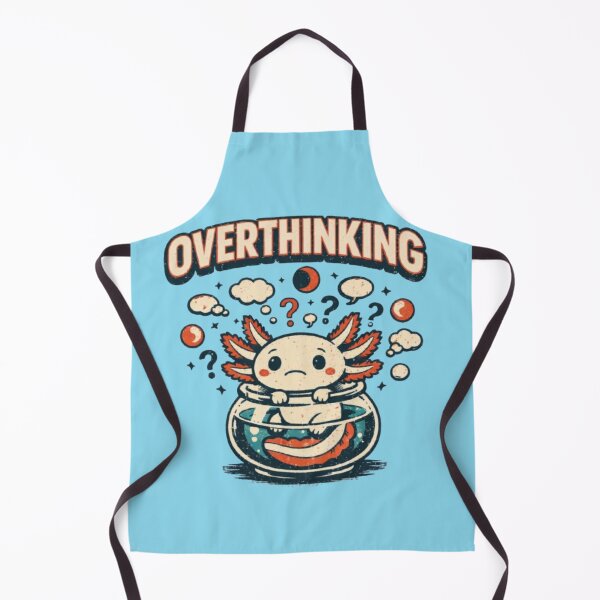 Item preview, Overthinking – Whimsical Axolotl Illustration designed and sold by Dogandesighn.