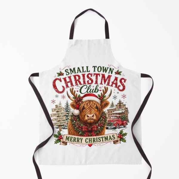 Item preview, Small Town Christmas Club Rustic Highland Cow Country Holiday designed and sold by DYAFLK.