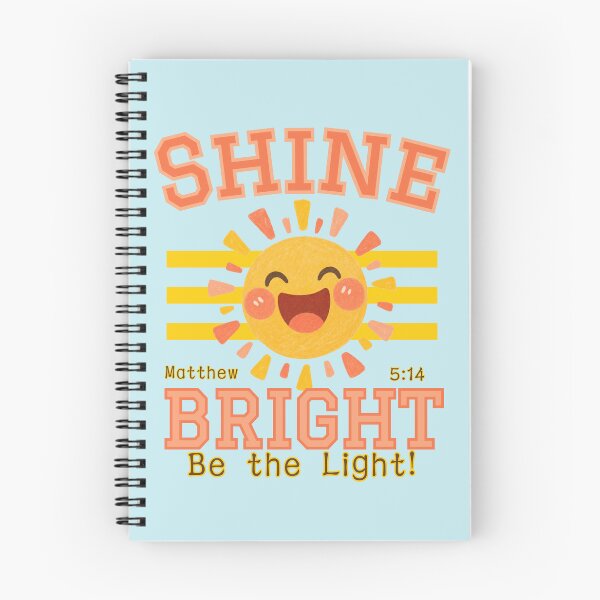 Item preview, Happy Face Sine Bright Be the Light Matthew 514 Christian Bible Varsity Stripe  designed and sold by Forevermore.