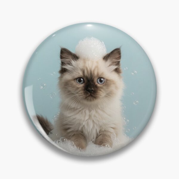 Item preview, Baby Himalayan Cat Bubble Bath Cute Nursery Bathroom Art designed and sold by LazyOwlStore.