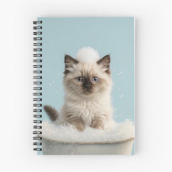 Item preview, Baby Himalayan Cat Bubble Bath Cute Nursery Bathroom Art designed and sold by LazyOwlStore.