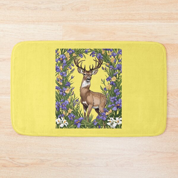 Item preview, MI N. American Buck Surrounded By Lake-Iris Flowers 4 designed and sold by taiche.