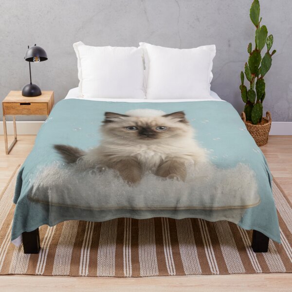 Item preview, Baby Himalayan Cat Bubble Bath Cute Nursery Bathroom Art designed and sold by LazyOwlStore.