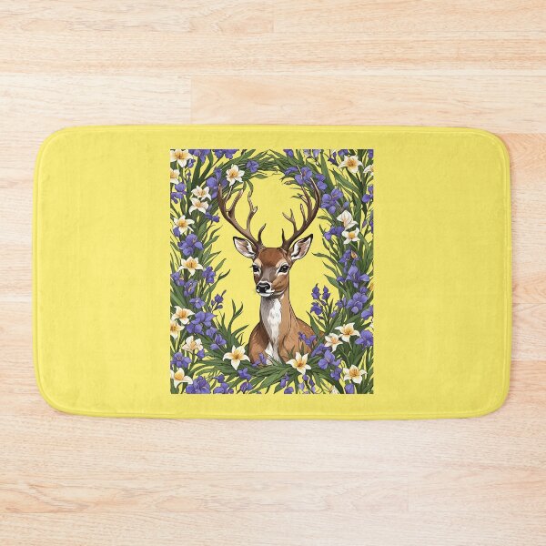 Item preview, MI N. American Buck Surrounded By Lake-Iris Flowers 3 designed and sold by taiche.