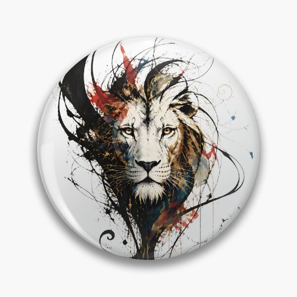 Item preview, Artistic Lion Sketch Ink Splatter by starchim01 designed and sold by Marcu Ioachim.