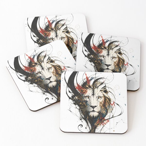 Item preview, Artistic Lion Sketch Ink Splatter by starchim01 designed and sold by Marcu Ioachim.