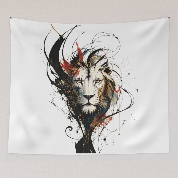Item preview, Artistic Lion Sketch Ink Splatter by starchim01 designed and sold by Marcu Ioachim.