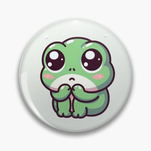 Item preview, Cute Shy Green Frog Kawaii Big Eyes Adorable Amphibian designed and sold by Safe Haven Pets.
